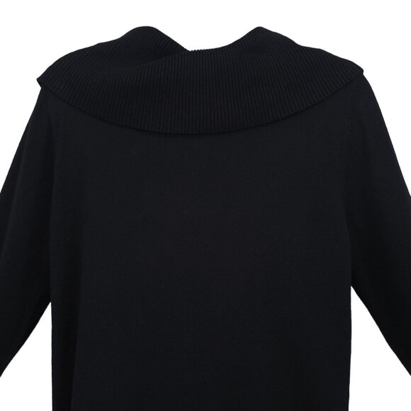 Chicos Pullover Sweater Womens Size 1 US 8 Cowl Neck Top Long Sleeve Black - Picture 7 of 12